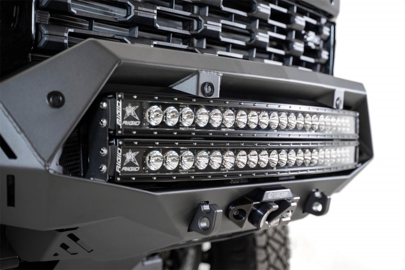 Chevrolet Silverado 2500 Bumper - Front - Addictive Desert Designs - Bomber HD - Hammer Black with Satin Black panels - `20-`27